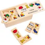 wooden jumbo farm dominoes