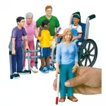 Famille Handicap : 6 personnages figurines du monde - grand modèle