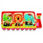Encastrement Djeco bus bois 3 animaux prise boutons bois